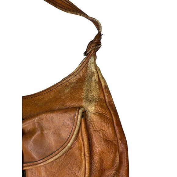 Vintage Frye Leather‎ Serval Zipper Shoulder Bag With Woven Detail - Picture 3 of 9